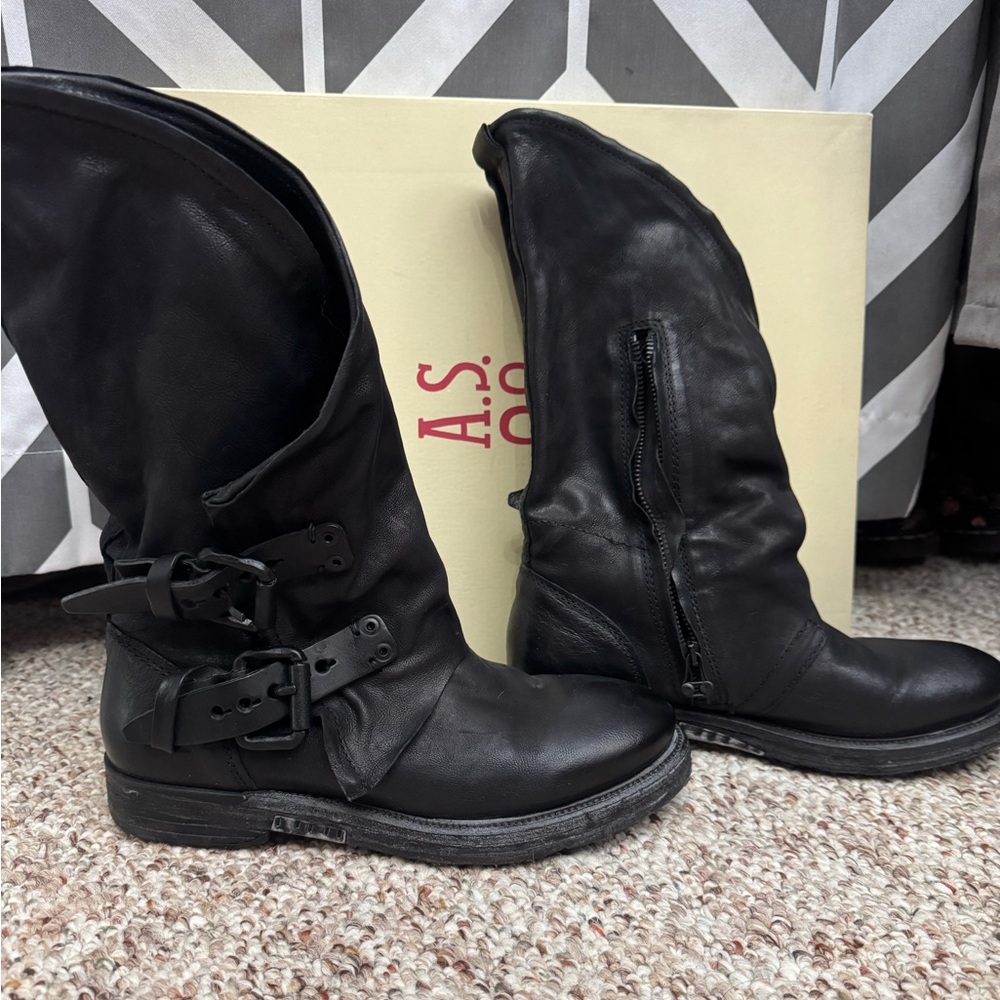 A.S.98 Riviera Women's Black Leather Boots